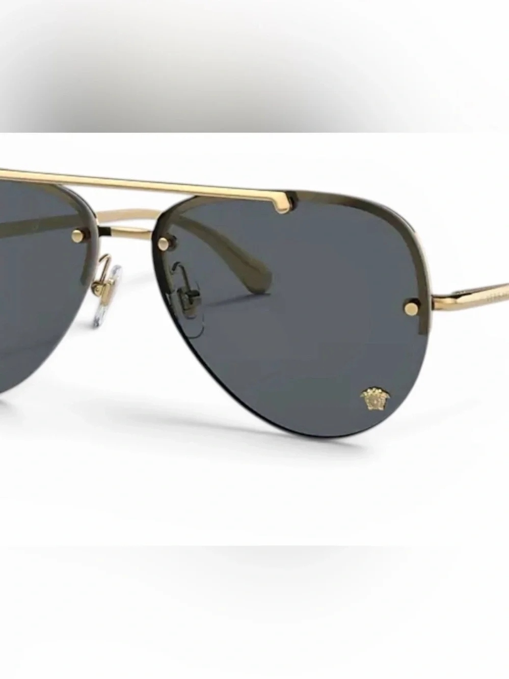 Versace Men’s Gold Frame with Black Lenses Aviator Sunglasses